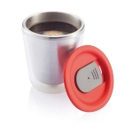 Compact personalised thermal mugs in stainless steel, 227 ml red colour