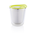 Compact personalised thermal mugs in stainless steel, 227 ml light-green colour