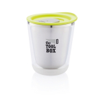 Compact personalised thermal mugs in stainless steel, 227 ml light-green colour
