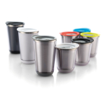 Compact personalised thermal mugs in stainless steel, 227 ml light-green colour