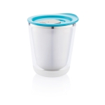 Compact personalised thermal mugs in stainless steel, 227 ml light blue colour