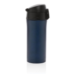 Thermal mugs with easy-open anti-drip system, 300 ml dark blue colour