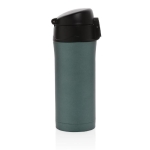 Thermal mugs with easy-open anti-drip system, 300 ml dark green colour