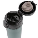 Thermal mugs with easy-open anti-drip system, 300 ml dark green colour