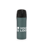 Thermal mugs with easy-open anti-drip system, 300 ml dark green colour