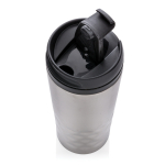 Geometric thermal mug with insulated function, 300 ml silver colour
