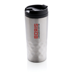 Geometric thermal mug with insulated function, 300 ml silver colour