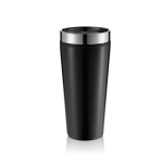 Branded thermal mug from steel with PP inner, 350 ml black colour