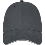 6-panel cotton cap, 260 g/m² with buckle dark grey colour
