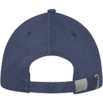 Branded 6-panel cotton cap, 260 g/m² with buckle navy-blue colour second rear view