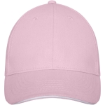 6-panel cotton cap, 260 g/m² with buckle light pink colour