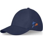 Cotton cap with mesh, 260 g/m² navy-blue colour transfer printing view