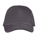 Trucker-style polyester cap with mesh, 100 g/m² dark grey colour second front view