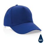Branded recycled cotton cap, 280 g/m2 blue colour