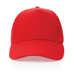Branded recycled cotton cap, 280 g/m2 red colour