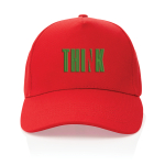 Branded recycled cotton cap, 280 g/m2 red colour