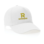 Branded recycled cotton cap, 280 g/m2 white colour