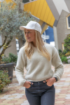 Branded recycled cotton cap, 280 g/m2 white colour ambient view 3 