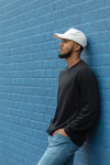 Branded recycled cotton cap, 280 g/m2 white colour ambient view 4