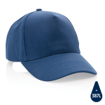 Branded recycled cotton cap, 280 g/m2 navy-blue colour