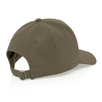 Branded recycled cotton cap, 280 g/m2 military green colour