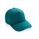 Branded recycled cotton cap, 280 g/m2 pastel green colour
