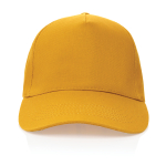 Branded recycled cotton cap, 280 g/m2 dark yellow colour