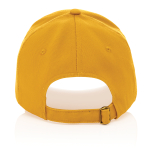 Branded recycled cotton cap, 280 g/m2 dark yellow colour