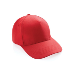 Branded recycled cotton cap, 280 g/m2 desatured red colour