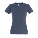 Women's 100% cotton t-shirt in colours, 190 g/m2, SOL'S Imperial denim blue colour