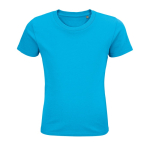 Children's t-shirt from 100% cotton, 175 g/m2, SOL'S Pioneer cyan blue colour