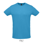 Sports t-shirt from polyester, 130 g/m2, SOL'S Sporty cyan blue colour