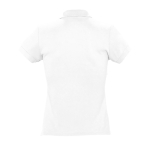 Slim fit women's polo shirt, 100% cotton, 170 g/m2, SOL'S Passion white colour rear view
