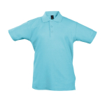Children's polo shirts, 100% cotton, 170 g/m2, SOL'S Summer II cyan blue colour