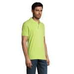 2-button polo shirt, 100% cotton, 180 g/m2, SOL'S Perfect, light-green colour third photographic view