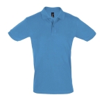 2-button polo shirt, 100% cotton, 180 g/m2, SOL'S Perfect, cyan blue colour