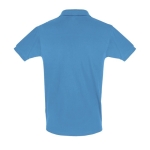 2-button polo shirt, 100% cotton, 180 g/m2, SOL'S Perfect, cyan blue colour rear view