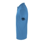 2-button polo shirt, 100% cotton, 180 g/m2, SOL'S Perfect, cyan blue colour side view