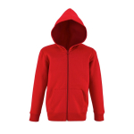 Children's cotton hooded sweatshirt, 260 g/m2, SOL'S Stone Kids red colour fifth view