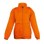 Weatherproof children's jacket with logo, 210 g/m2, SOL'S Surf orange colour