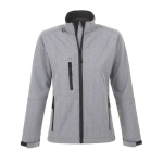 Waterproof softshell jacket for women, 340 g/m2, SOL'S Roxy marbled grey colour