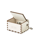 Christmas music box with the song Merry Christmas wood colour view with print area