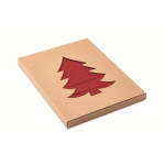Cutlery holder set in a Christmas tree shape, RPET felt, x4 red colour ninth view