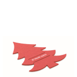 Cutlery holder set in a Christmas tree shape, RPET felt, x4 red colour view with print area