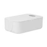 Lunch box with mobile phone holder and large capacity, 1 L white colour