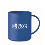 Essential plastic coffee cup, printed for promotions, 300 ml blue colour view with print area