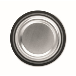Coffee travel cup, stainless steel, silicone band & logo, 350 ml black colour fourth view