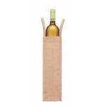 Beige jute and canvas wine bag, 320 g/m2 beige colour fifth view