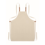 Eco kitchen apron with neck strap and pockets, 340 g/m2 beige colour fifth view