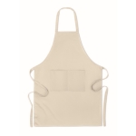 Kitchen apron with organic cotton, 200 g/m2 beige colour second view